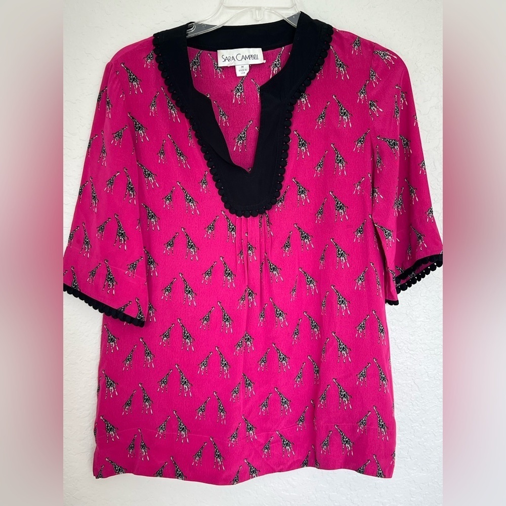 Sara Campbell Fuchsia and Charcoal Giraffe Print Dress caja 8